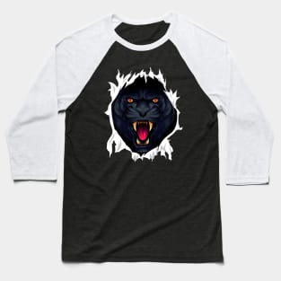 A Black Panther Ripping Through Fabric Baseball T-Shirt